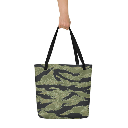South Vietnamese Sea Wave Tiger Stripe CAMO Large Tote Bag