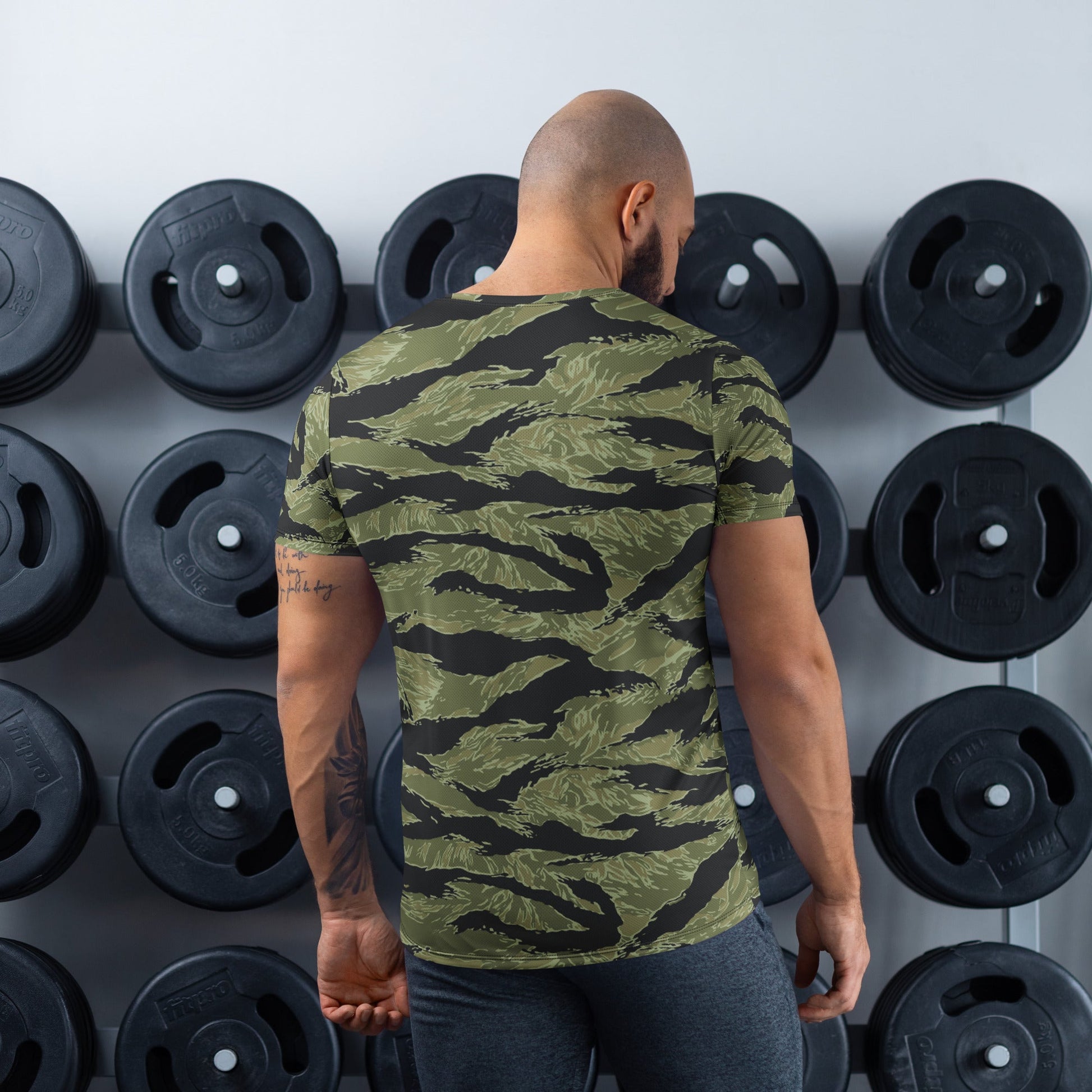 South Vietnamese Sea Wave Tiger Stripe CAMO Mens Athletic T-Shirt