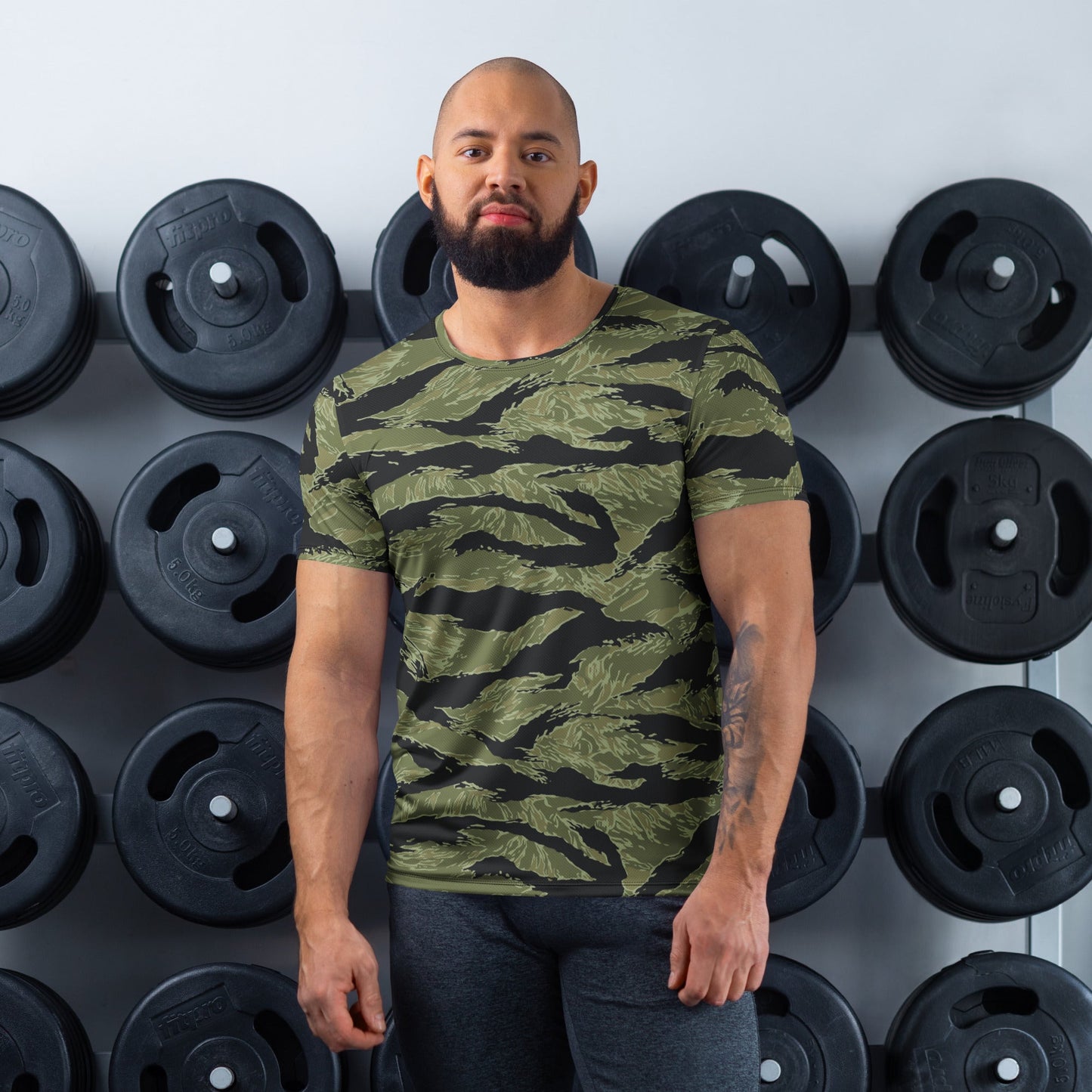 South Vietnamese Sea Wave Tiger Stripe CAMO Mens Athletic T-Shirt - XS