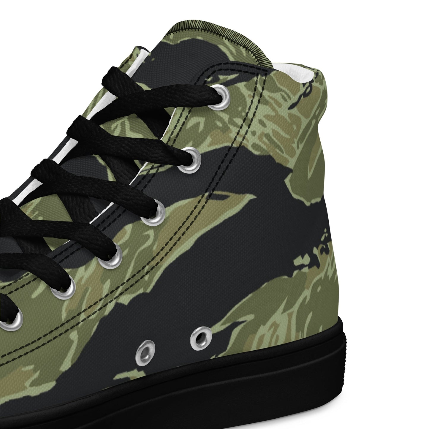 South Vietnamese Sea Wave Tiger Stripe CAMO Mens High-Top Canvas Shoes