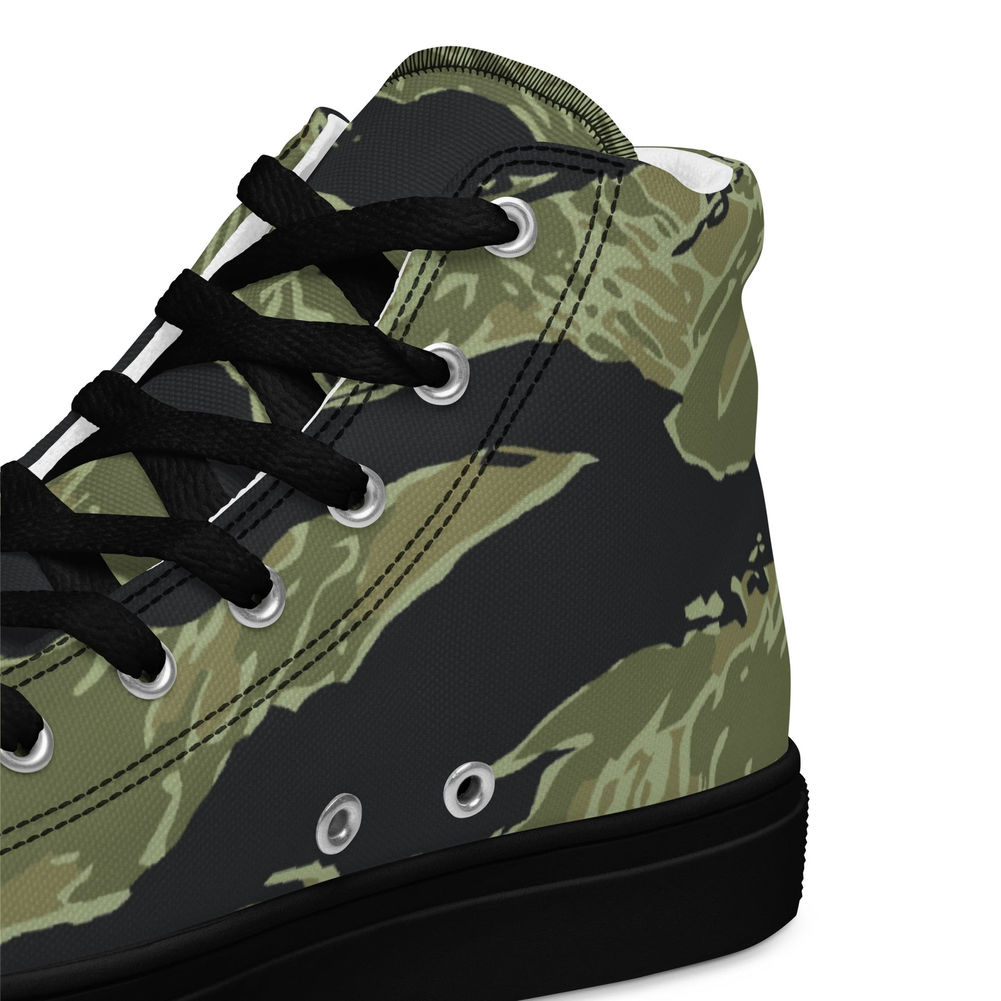 South Vietnamese Sea Wave Tiger Stripe CAMO Mens High-Top Canvas Shoes