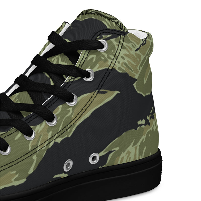 Tiger Stripe Sea Wave CAMO Mens High-Top Canvas Shoes