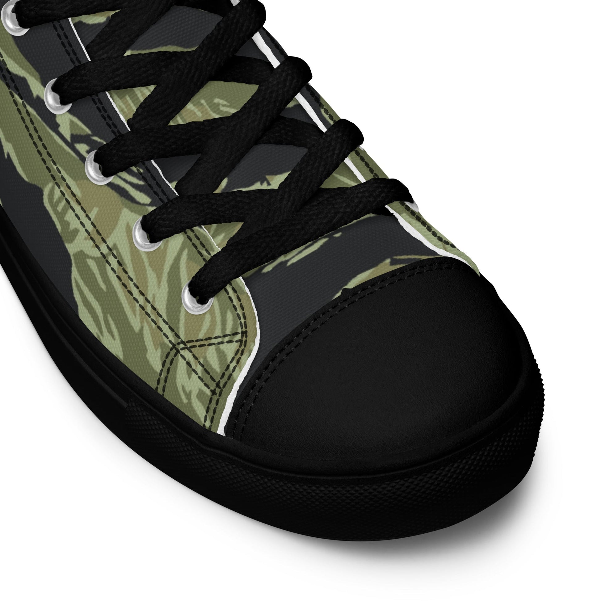 South Vietnamese Sea Wave Tiger Stripe CAMO Mens High-Top Canvas Shoes