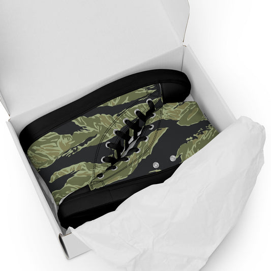 South Vietnamese Sea Wave Tiger Stripe CAMO Mens High-Top Canvas Shoes