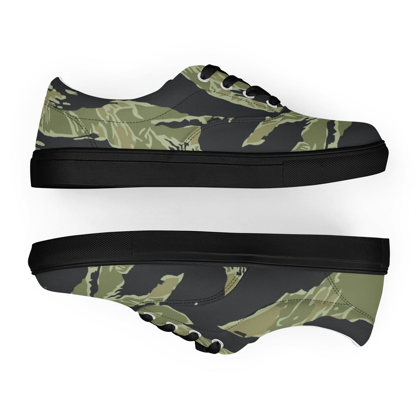 South Vietnamese Sea Wave Tiger Stripe CAMO Mens Lace-Up Canvas Shoes - Lace-up
