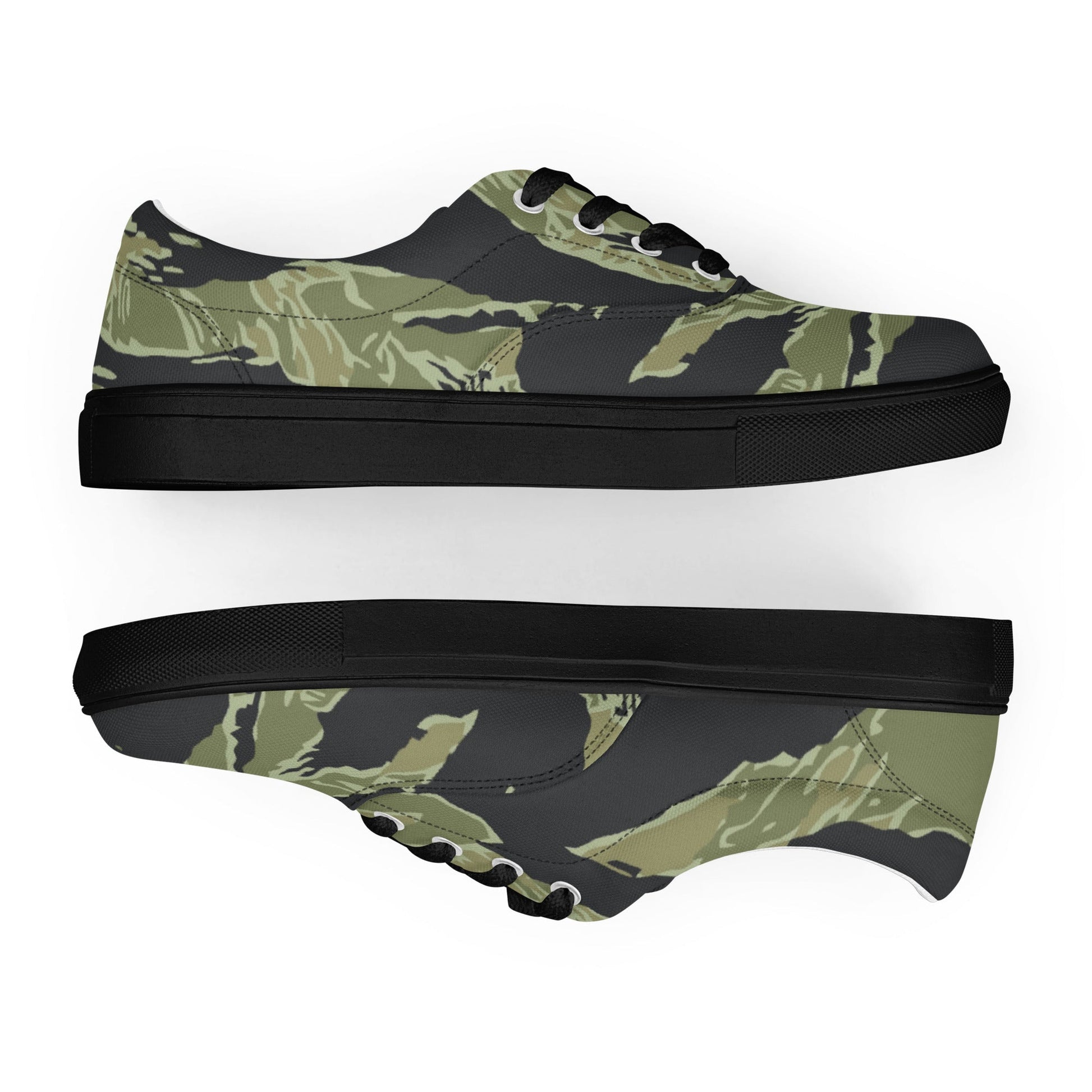 South Vietnamese Sea Wave Tiger Stripe CAMO Mens Lace-Up Canvas Shoes - Lace-up