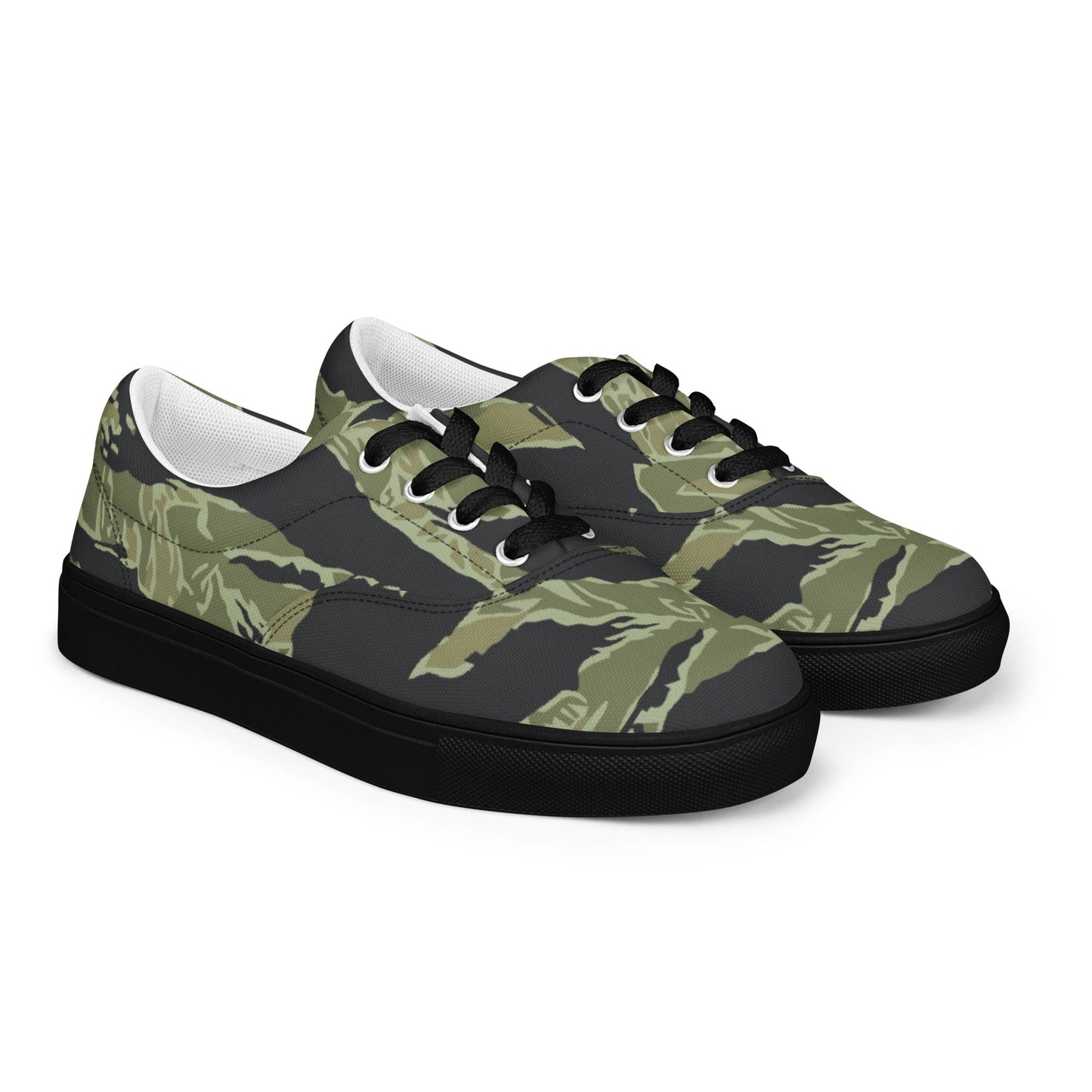 South Vietnamese Sea Wave Tiger Stripe CAMO Mens Lace-Up Canvas Shoes - Lace-up