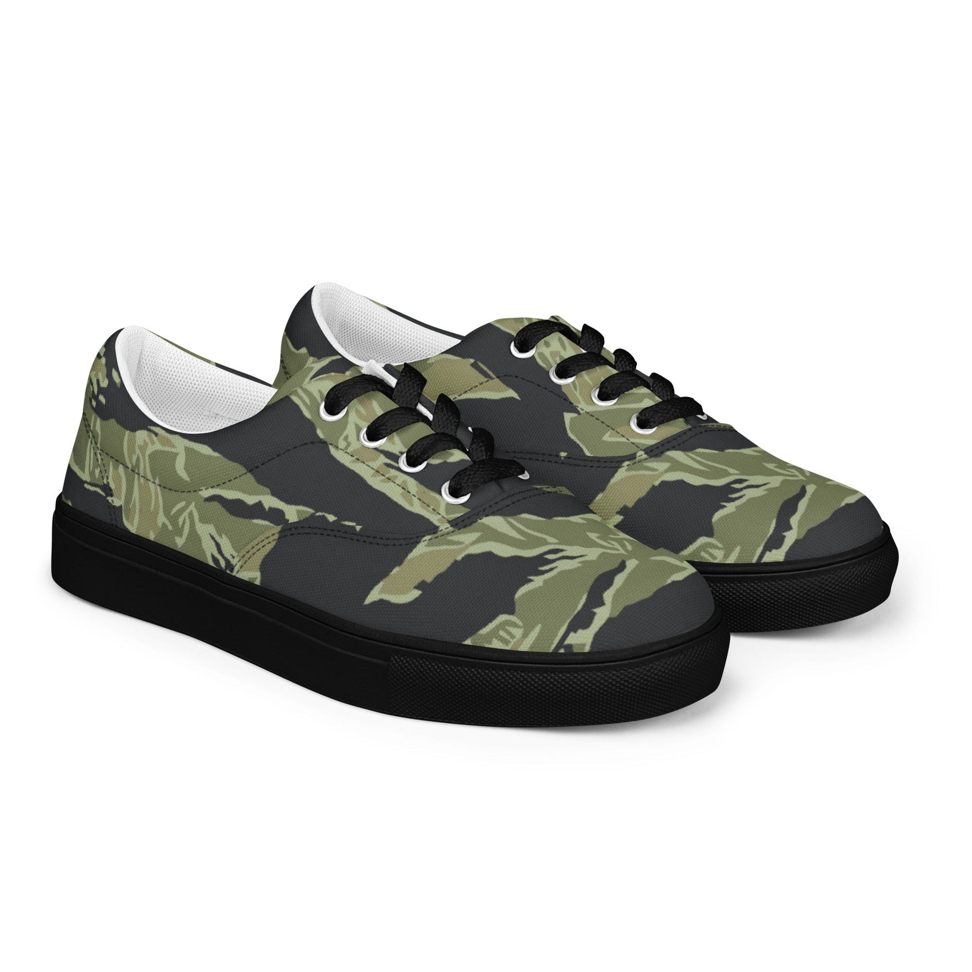 South Vietnamese Sea Wave Tiger Stripe CAMO Mens Lace-Up Canvas Shoes - Lace-up