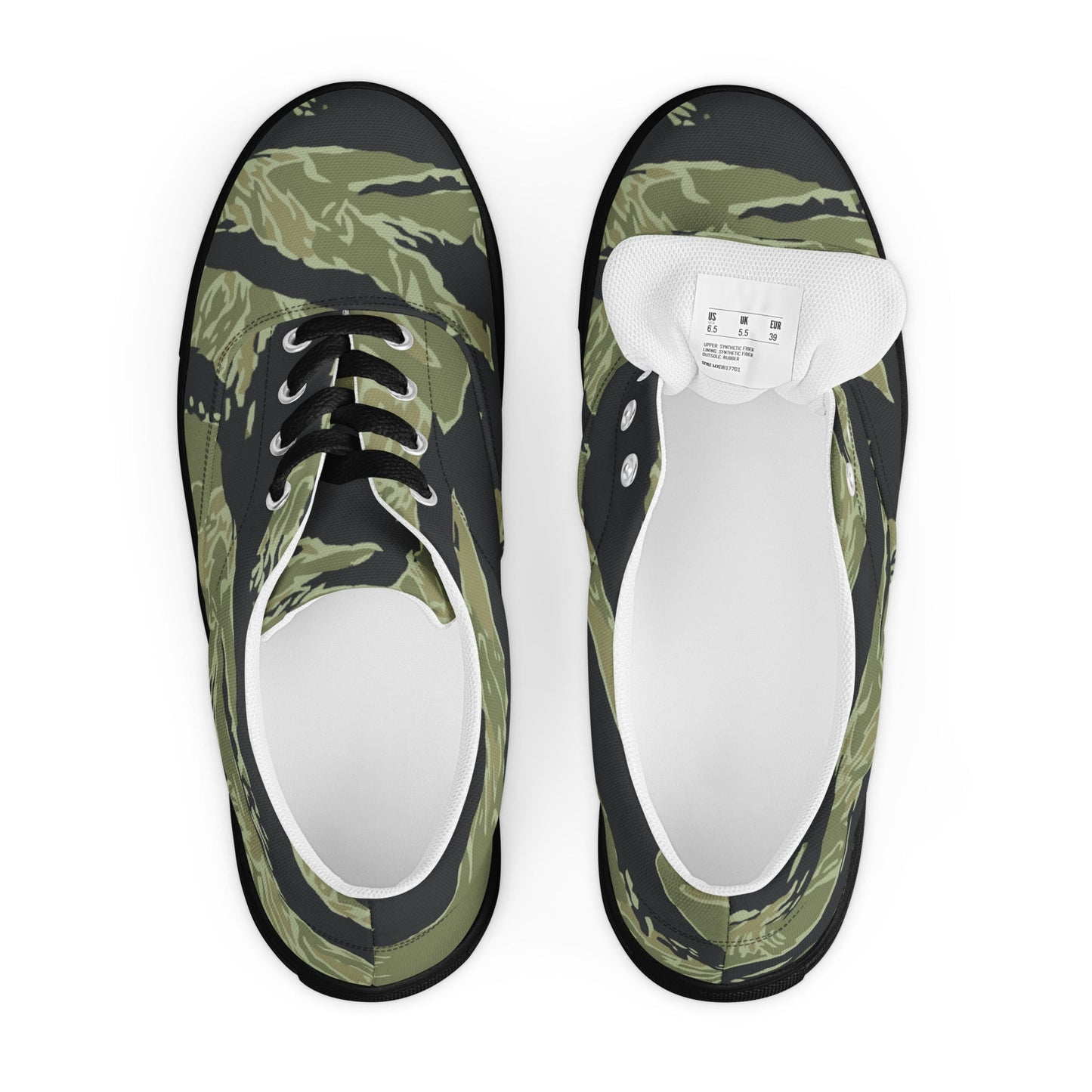 South Vietnamese Sea Wave Tiger Stripe CAMO Mens Lace-Up Canvas Shoes - Lace-up