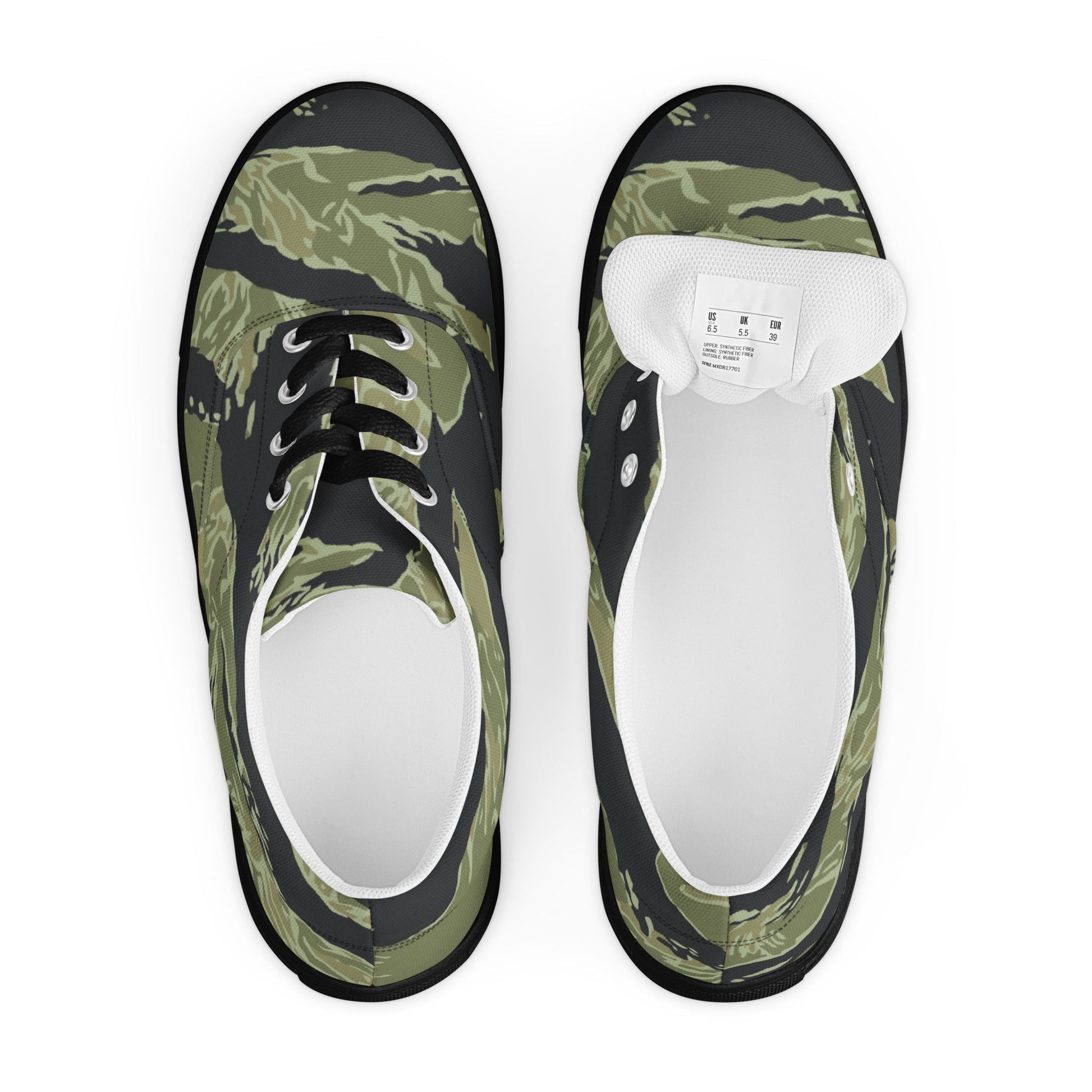 South Vietnamese Sea Wave Tiger Stripe CAMO Mens Lace-Up Canvas Shoes - Lace-up