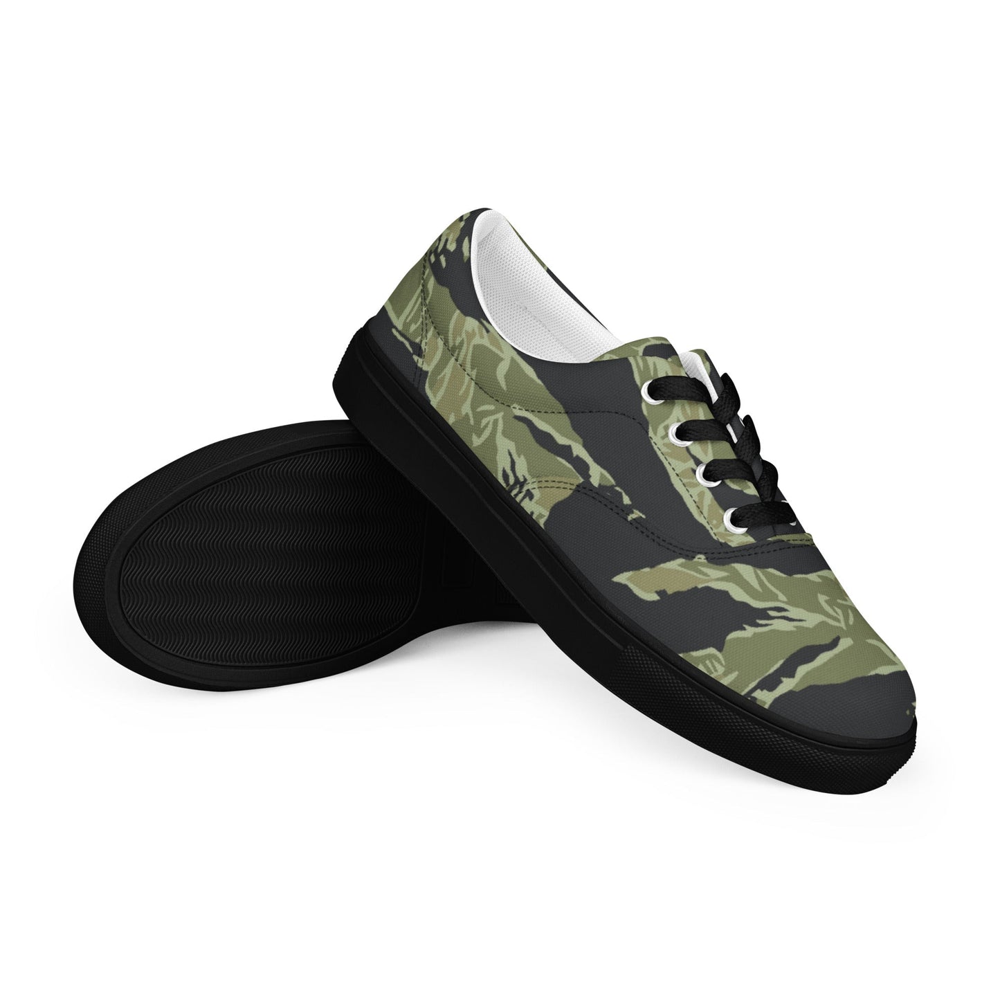 South Vietnamese Sea Wave Tiger Stripe CAMO Mens Lace-Up Canvas Shoes - 5 - Lace-up