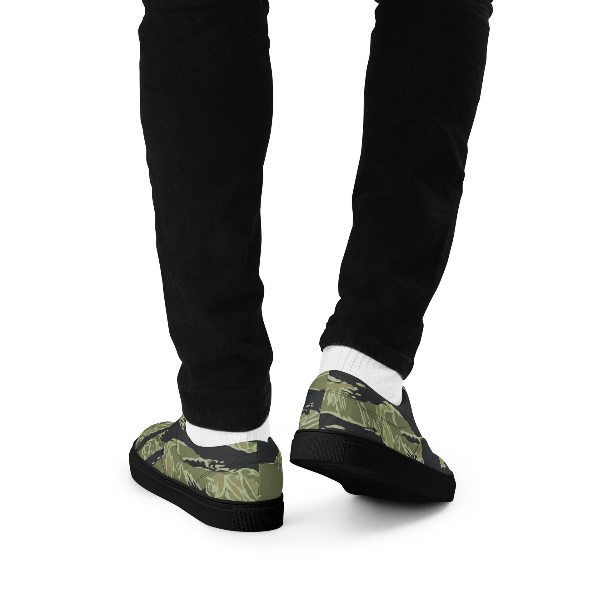 South Vietnamese Sea Wave Tiger Stripe CAMO Mens Lace-Up Canvas Shoes - Lace-up