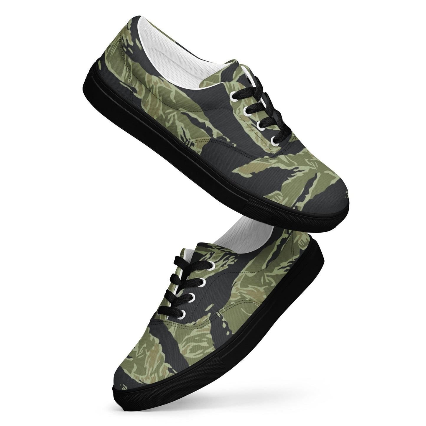 South Vietnamese Sea Wave Tiger Stripe CAMO Mens Lace-Up Canvas Shoes - Lace-up