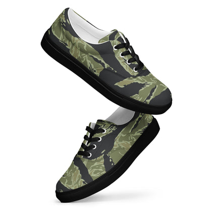 South Vietnamese Sea Wave Tiger Stripe CAMO Mens Lace-Up Canvas Shoes - Lace-up
