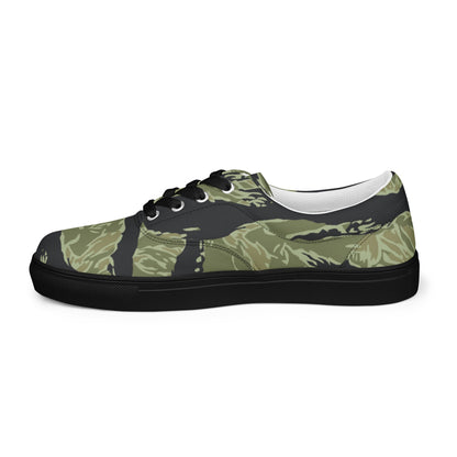 South Vietnamese Sea Wave Tiger Stripe CAMO Mens Lace-Up Canvas Shoes - Lace-up