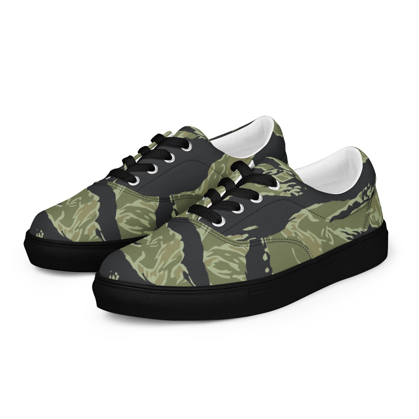 South Vietnamese Sea Wave Tiger Stripe CAMO Mens Lace-Up Canvas Shoes - Lace-up