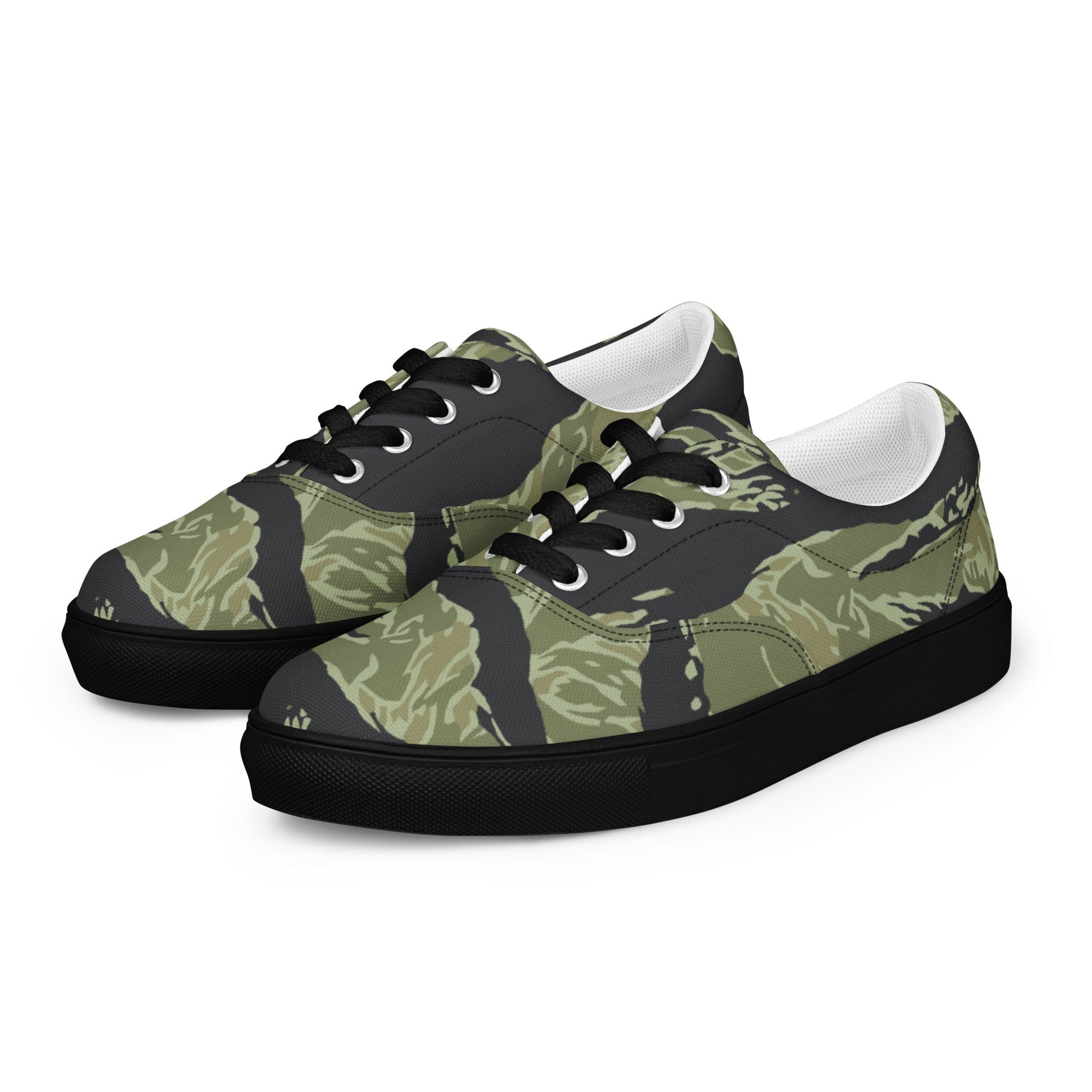 South Vietnamese Sea Wave Tiger Stripe CAMO Mens Lace-Up Canvas Shoes - Lace-up