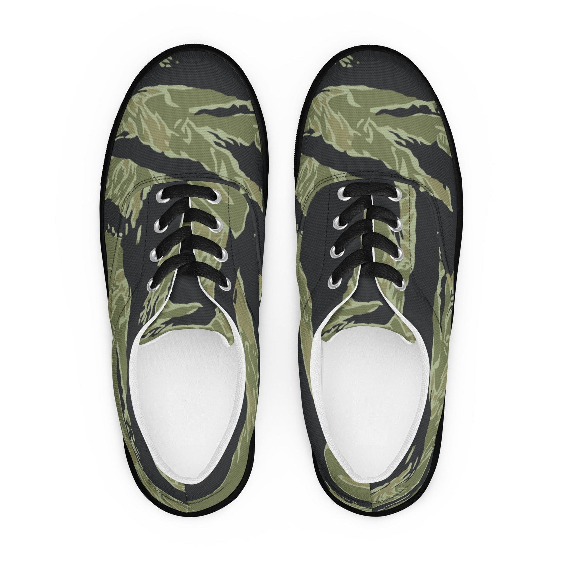 South Vietnamese Sea Wave Tiger Stripe CAMO Mens Lace-Up Canvas Shoes - Lace-up