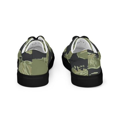 South Vietnamese Sea Wave Tiger Stripe CAMO Mens Lace-Up Canvas Shoes - Lace-up