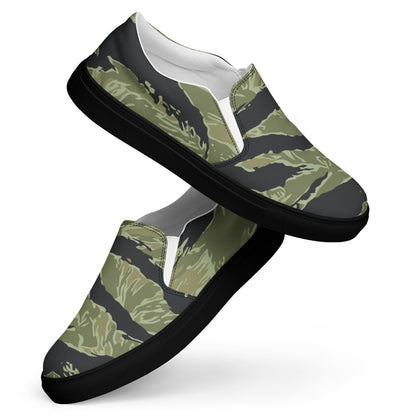 South Vietnamese Sea Wave Tiger Stripe CAMO Mens Slip-On Canvas Shoes