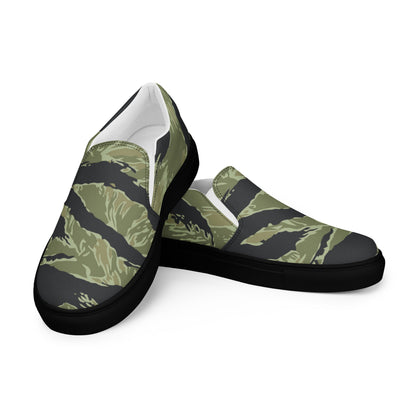 South Vietnamese Sea Wave Tiger Stripe CAMO Mens Slip-On Canvas Shoes - 5