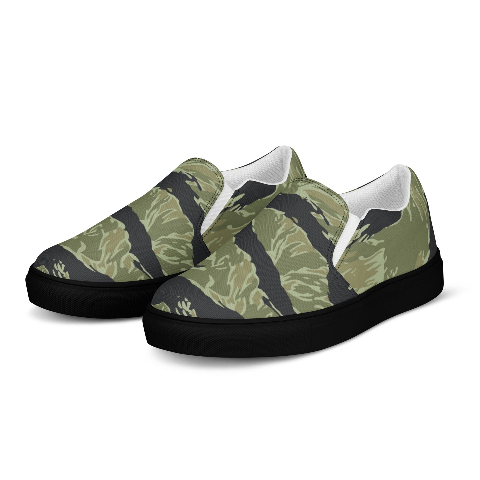 South Vietnamese Sea Wave Tiger Stripe CAMO Mens Slip-On Canvas Shoes