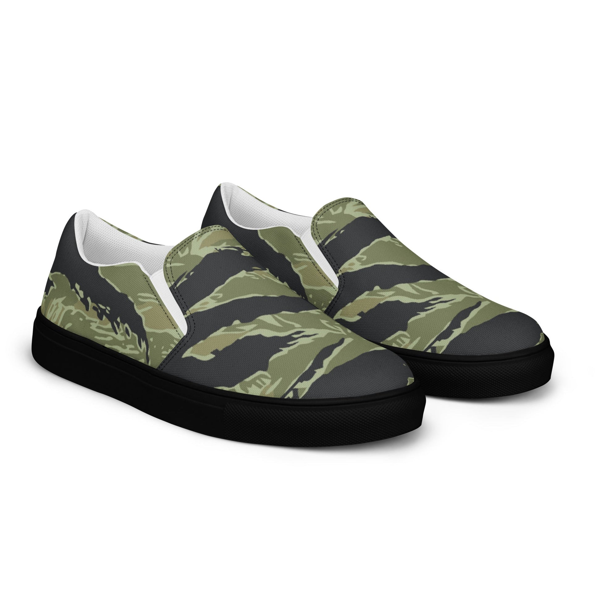 South Vietnamese Sea Wave Tiger Stripe CAMO Mens Slip-On Canvas Shoes