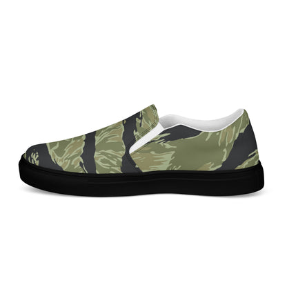 South Vietnamese Sea Wave Tiger Stripe CAMO Mens Slip-On Canvas Shoes