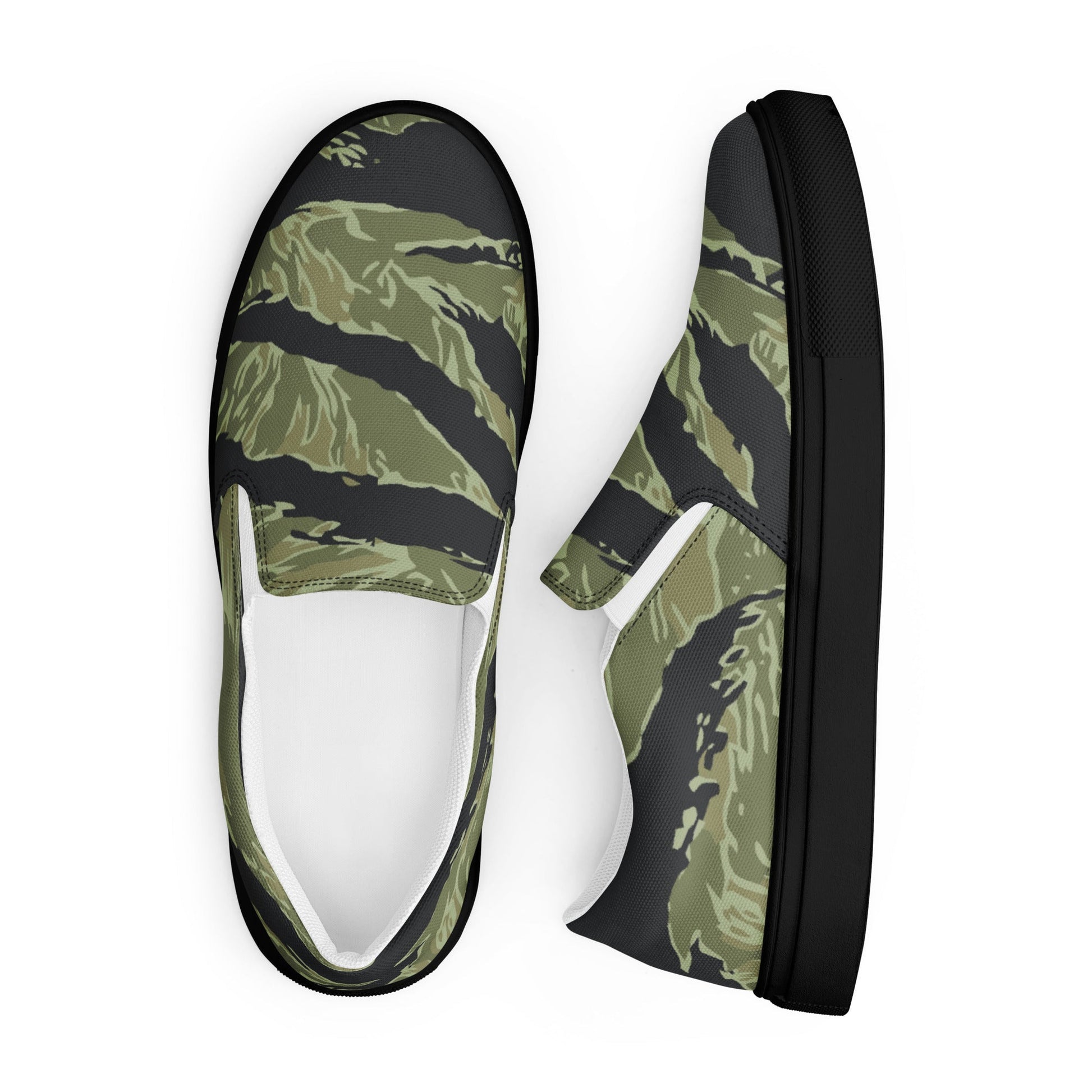 South Vietnamese Sea Wave Tiger Stripe CAMO Mens Slip-On Canvas Shoes