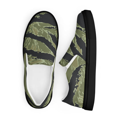 South Vietnamese Sea Wave Tiger Stripe CAMO Mens Slip-On Canvas Shoes