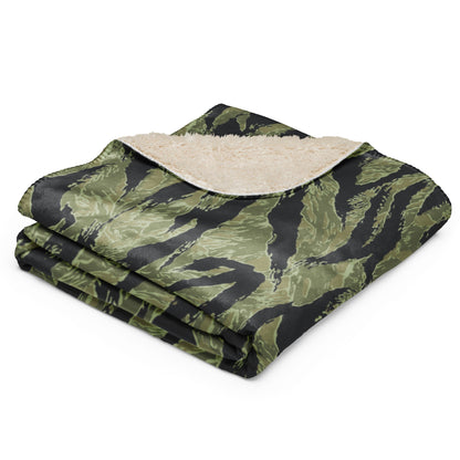 South Vietnamese Sea Wave Tiger Stripe CAMO Sherpa Blanket