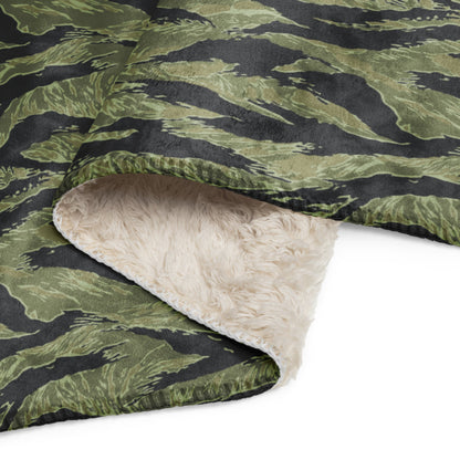 South Vietnamese Sea Wave Tiger Stripe CAMO Sherpa Blanket