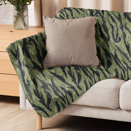 South Vietnamese Sea Wave Tiger Stripe CAMO Sherpa Blanket