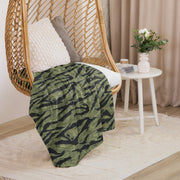 Tiger Stripe Sea Wave CAMO Sherpa Blanket