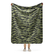 Tiger Stripe Sea Wave CAMO Sherpa Blanket - 50″×60″
