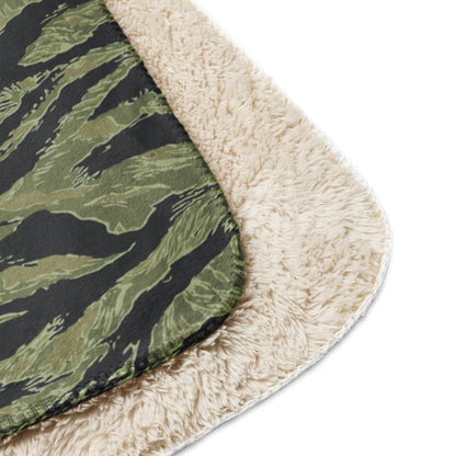 South Vietnamese Sea Wave Tiger Stripe CAMO Sherpa Blanket