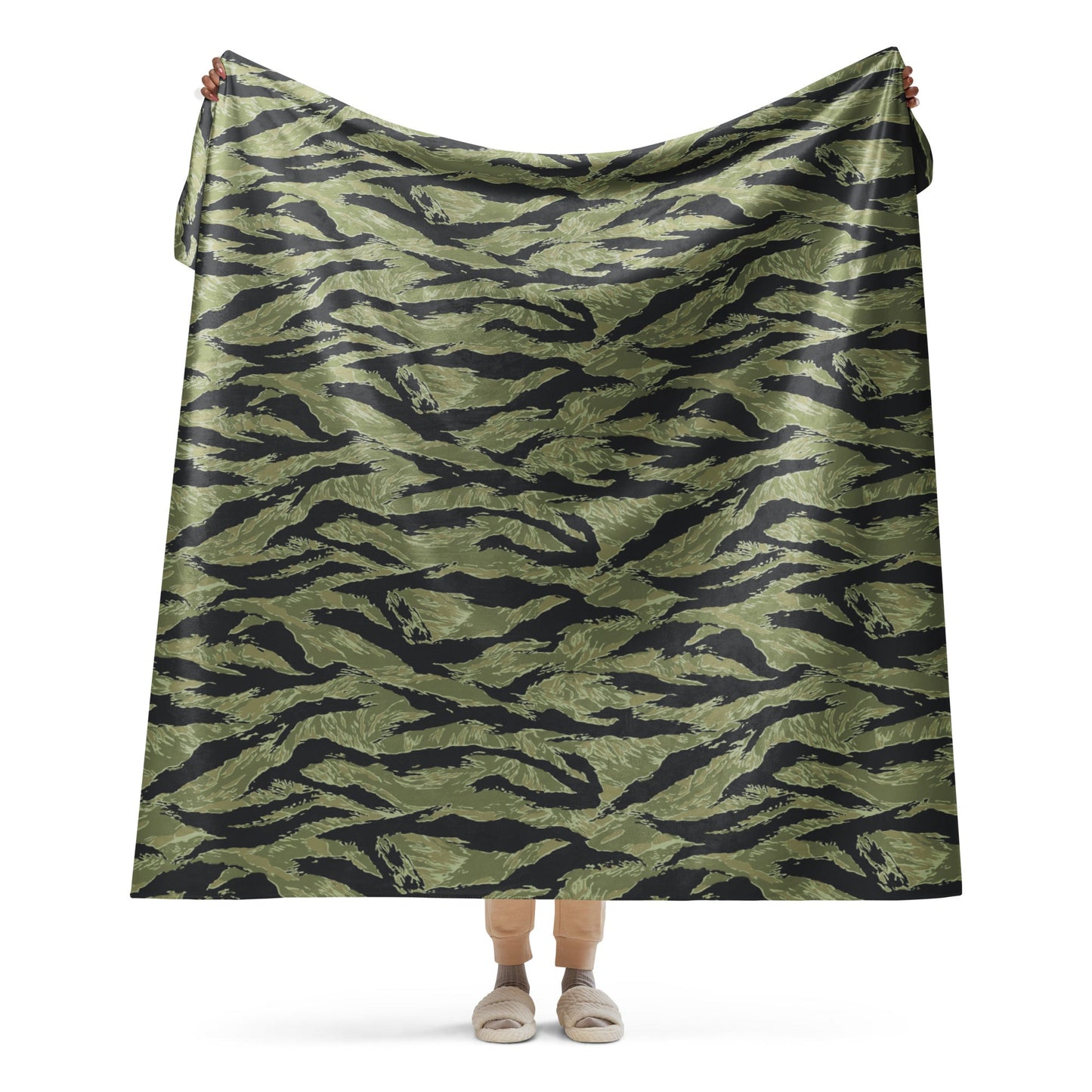 South Vietnamese Sea Wave Tiger Stripe CAMO Sherpa Blanket - 60″×80″