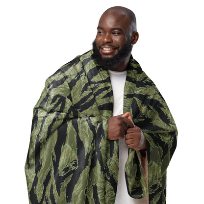 South Vietnamese Sea Wave Tiger Stripe CAMO Sherpa Blanket