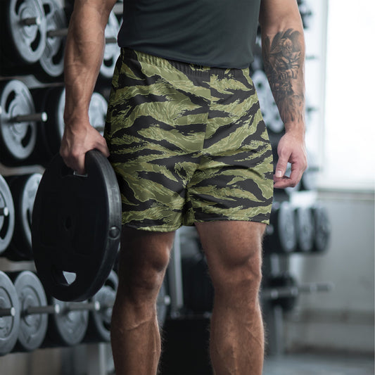 South Vietnamese Sea Wave Tiger Stripe CAMO Unisex Athletic Long Shorts - 2XS