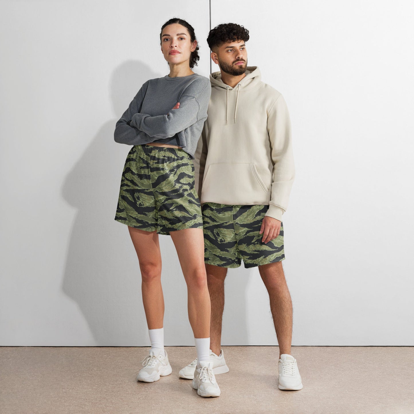 South Vietnamese Sea Wave Tiger Stripe CAMO Unisex Athletic Long Shorts