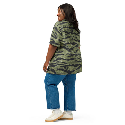 South Vietnamese Sea Wave Tiger Stripe CAMO Unisex Short-Sleeve Button Shirt