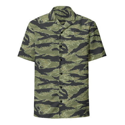 South Vietnamese Sea Wave Tiger Stripe CAMO Unisex Short-Sleeve Button Shirt