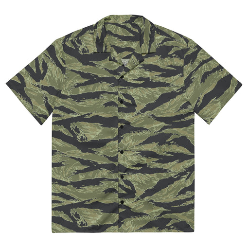 Tiger Stripe Sea Wave CAMO Unisex Short-Sleeve Button Shirt - Button-Up