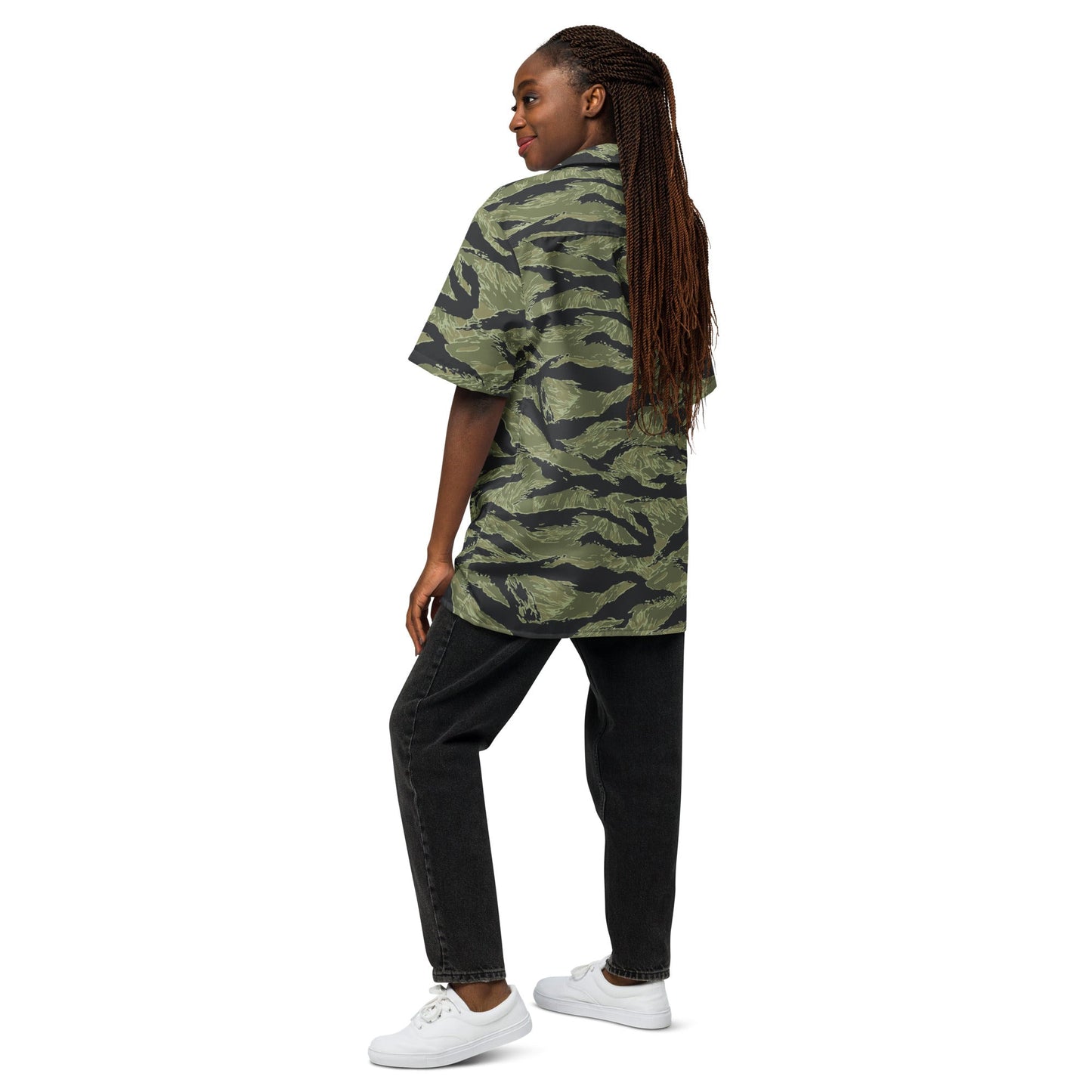 South Vietnamese Sea Wave Tiger Stripe CAMO Unisex Short-Sleeve Button Shirt