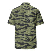Tiger Stripe Sea Wave CAMO Unisex Short-Sleeve Button Shirt - Button-Up