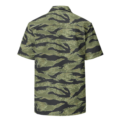South Vietnamese Sea Wave Tiger Stripe CAMO Unisex Short-Sleeve Button Shirt