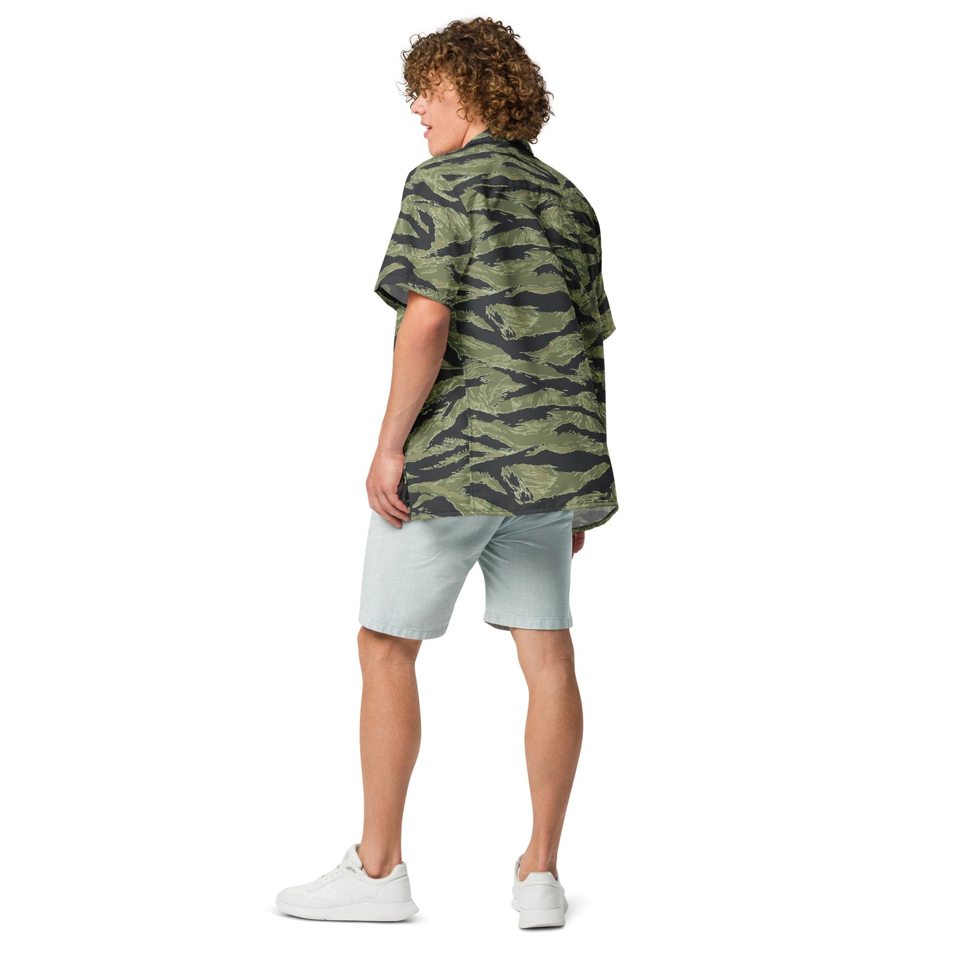 South Vietnamese Sea Wave Tiger Stripe CAMO Unisex Short-Sleeve Button Shirt