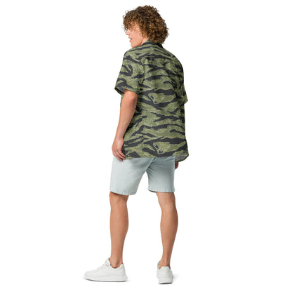 South Vietnamese Sea Wave Tiger Stripe CAMO Unisex Short-Sleeve Button Shirt