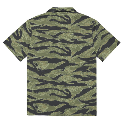 South Vietnamese Sea Wave Tiger Stripe CAMO Unisex Short-Sleeve Button Shirt