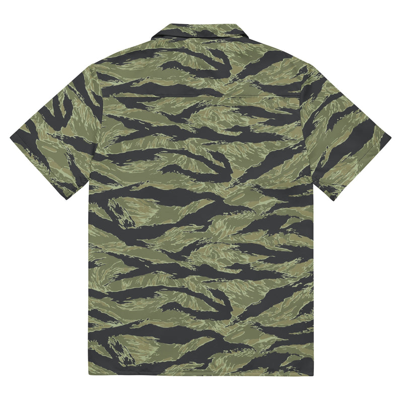 Tiger Stripe Sea Wave CAMO Unisex Short-Sleeve Button Shirt - Button-Up